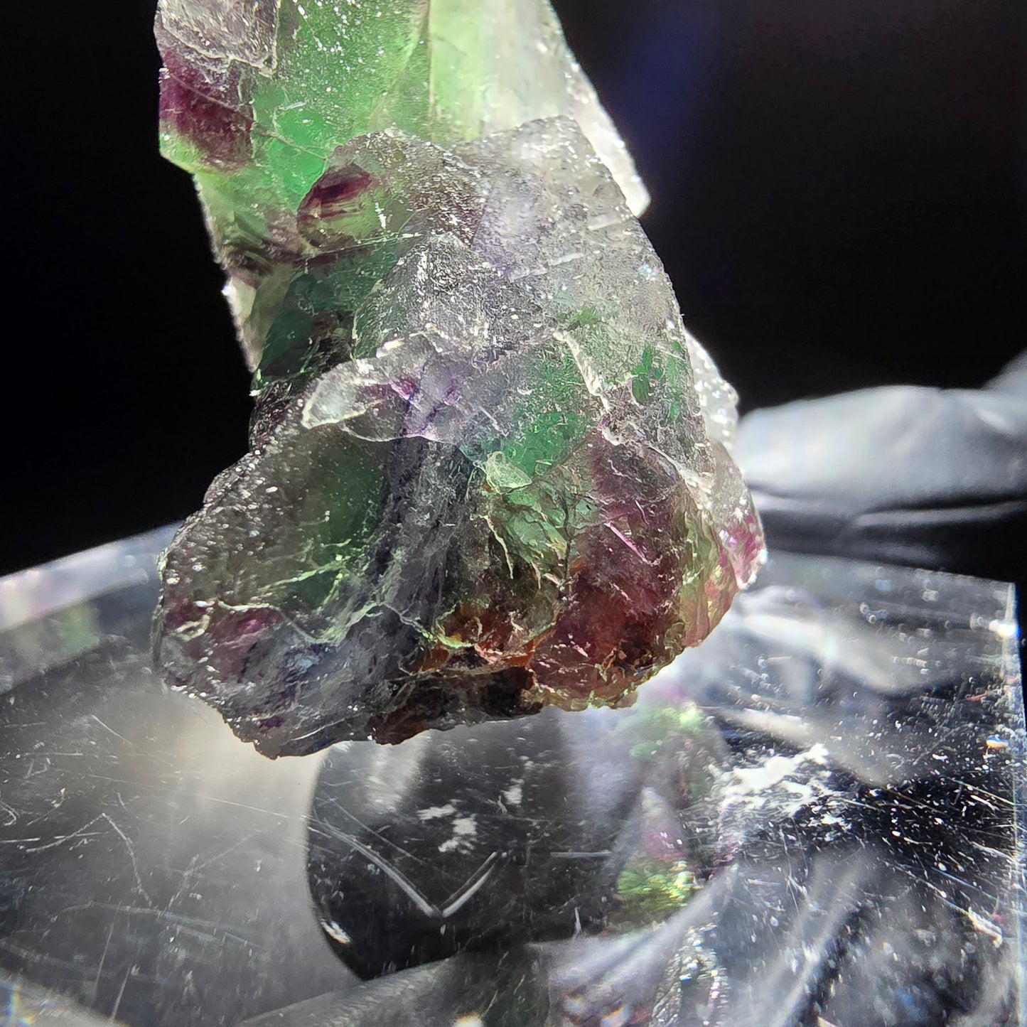 Phantom Fluorit Würfel grün lila blau Stufe Erongo, Namibia 37*36*22mm Sammlung