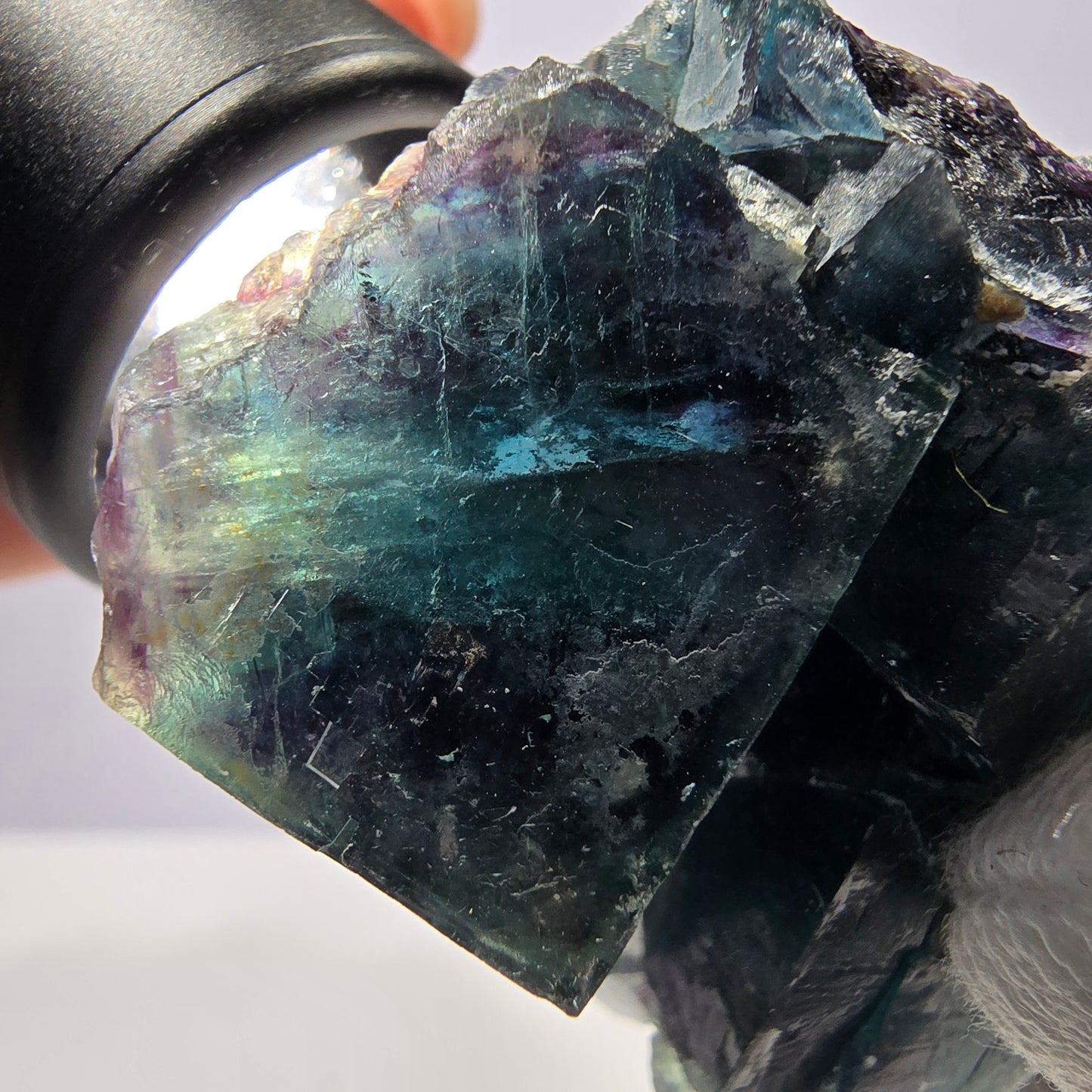Seltene Phantom Fluorit Würfel Stufe, zonal - Neuer Fund! Okorusu Namibia 67*48*28mm