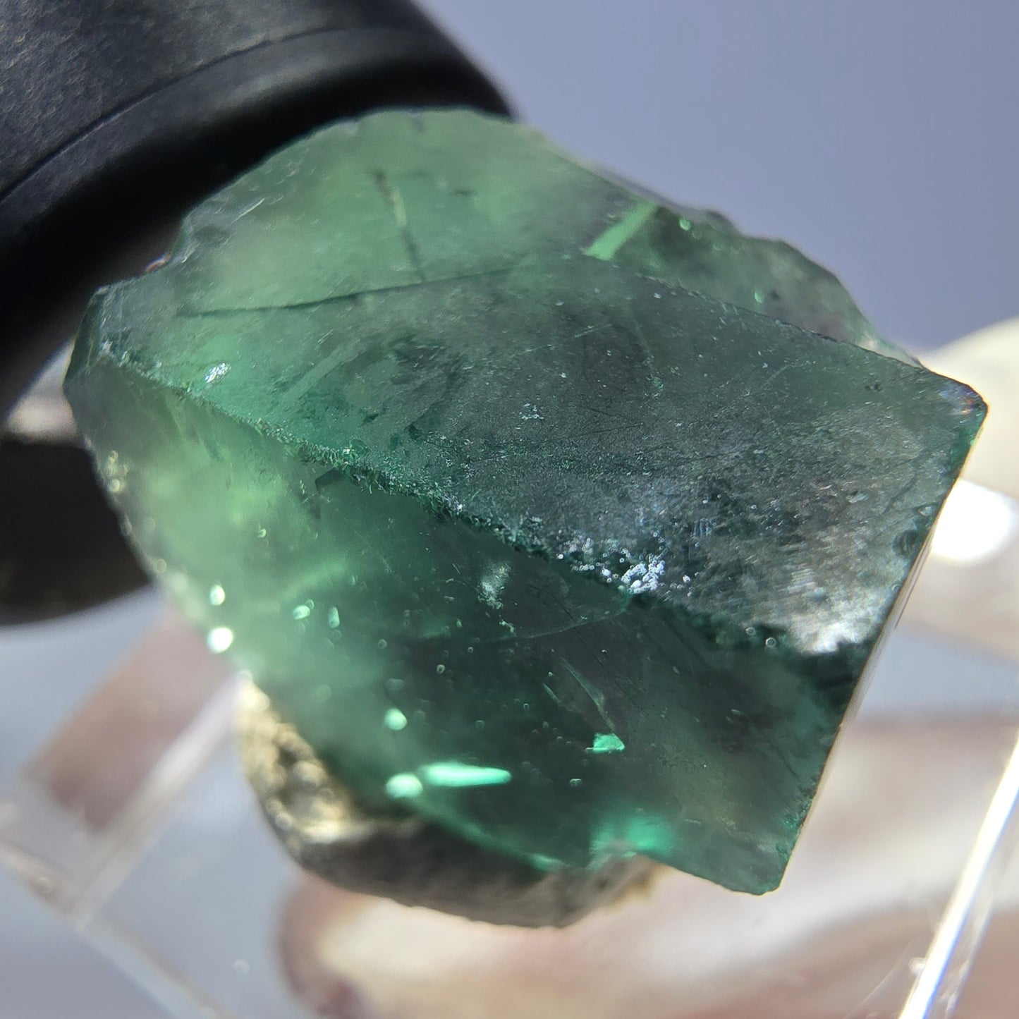 Klarer Phantom Fluorit Würfel parkettiert, grün Okorusu, Namibia 21*17*16mm