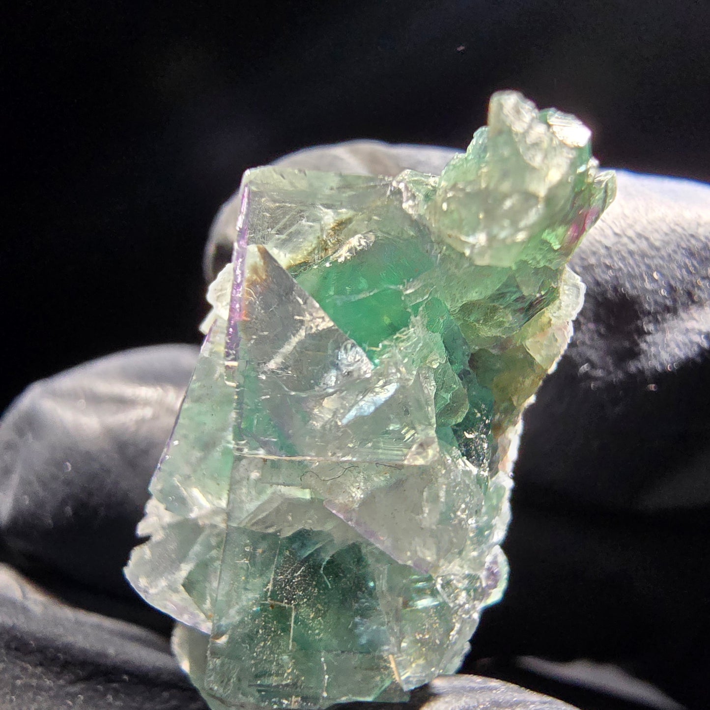 Phantom Fluorit Würfel Stufe grün lila Okorusu, Namibia 35*15*14mm Sammlung