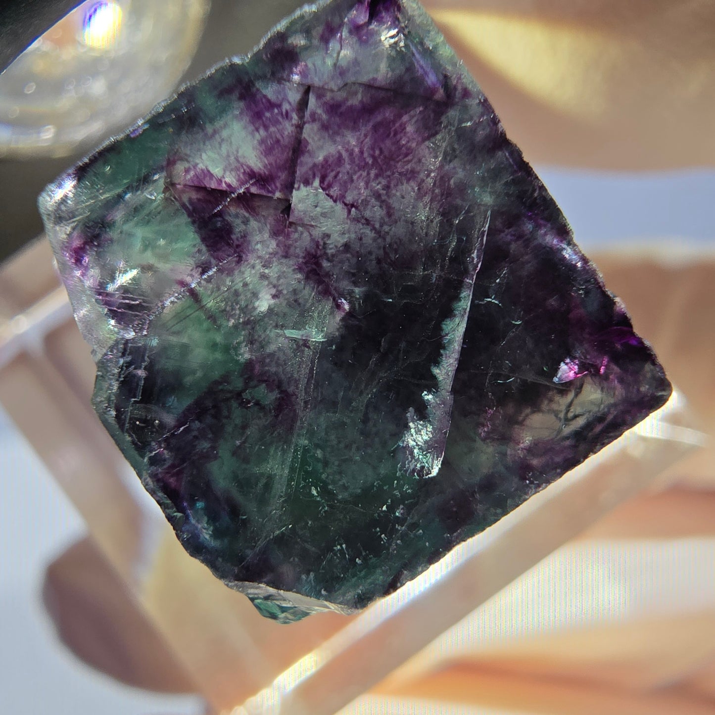 Phantom Fluorit Würfel parkettiert, grün lila Okorusu, Namibia 18*15*15mm