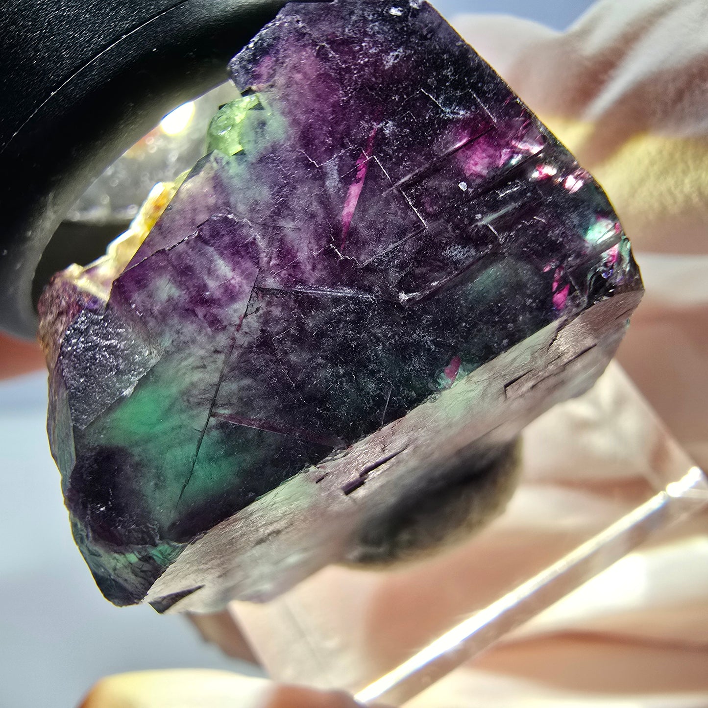 Phantom Fluorit Würfel parkettiert, grün lila Okorusu, Namibia 24*21*20mm