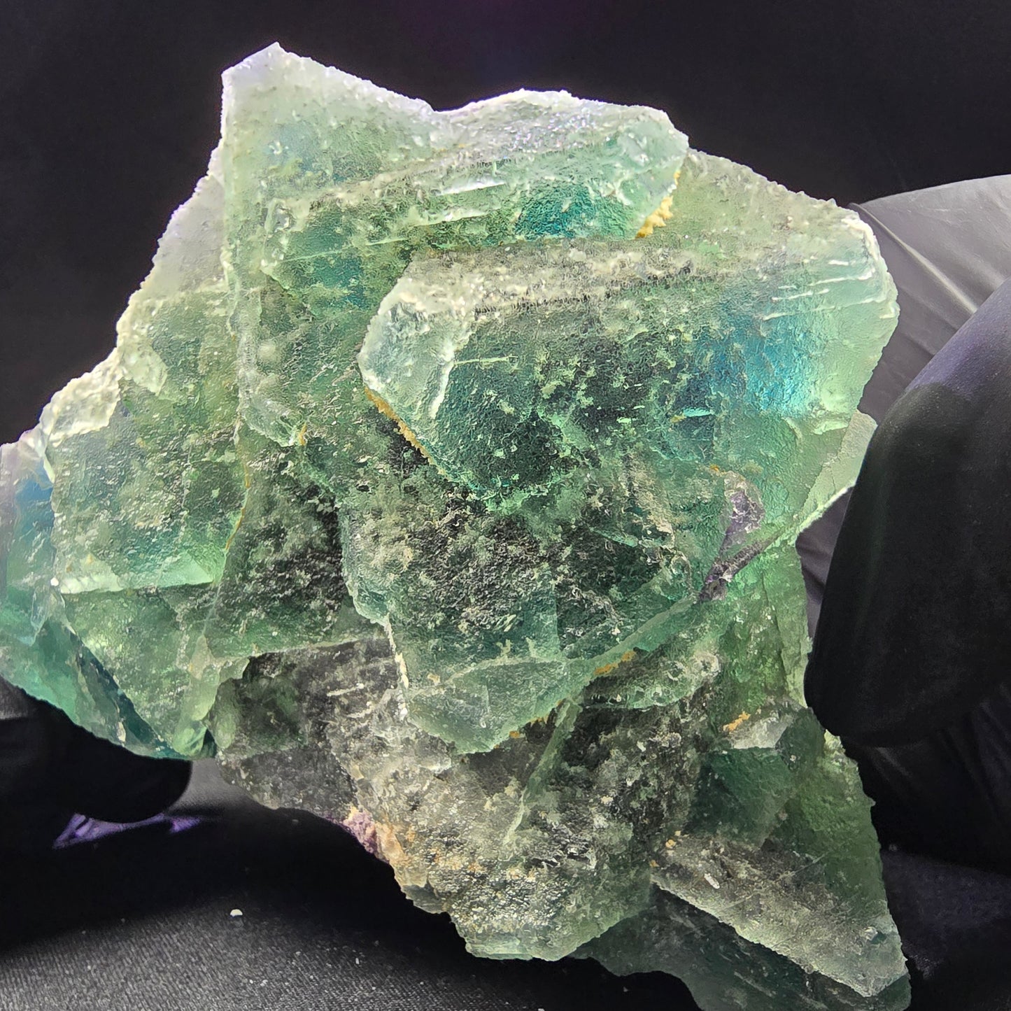 Große Phantom Fluorit XX Oktaeder Stufe grün blau 110*77*71mm aus Erongo Namibia