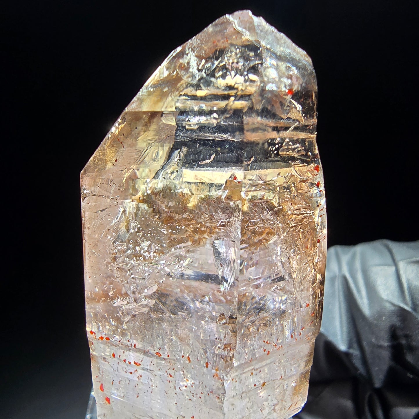 Klare Phantom Rauchquarz Zepter Spitze Goboboseb, Namibia 50*32*23mm Sammlung
