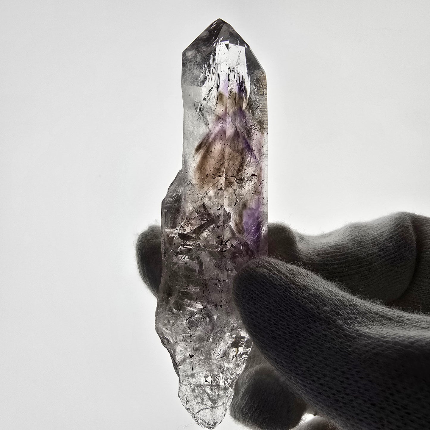 Sceptre d'améthyste hématite Enhydro, mine de calcite UV Streep, Namibie 81 x 22 x 21 mm