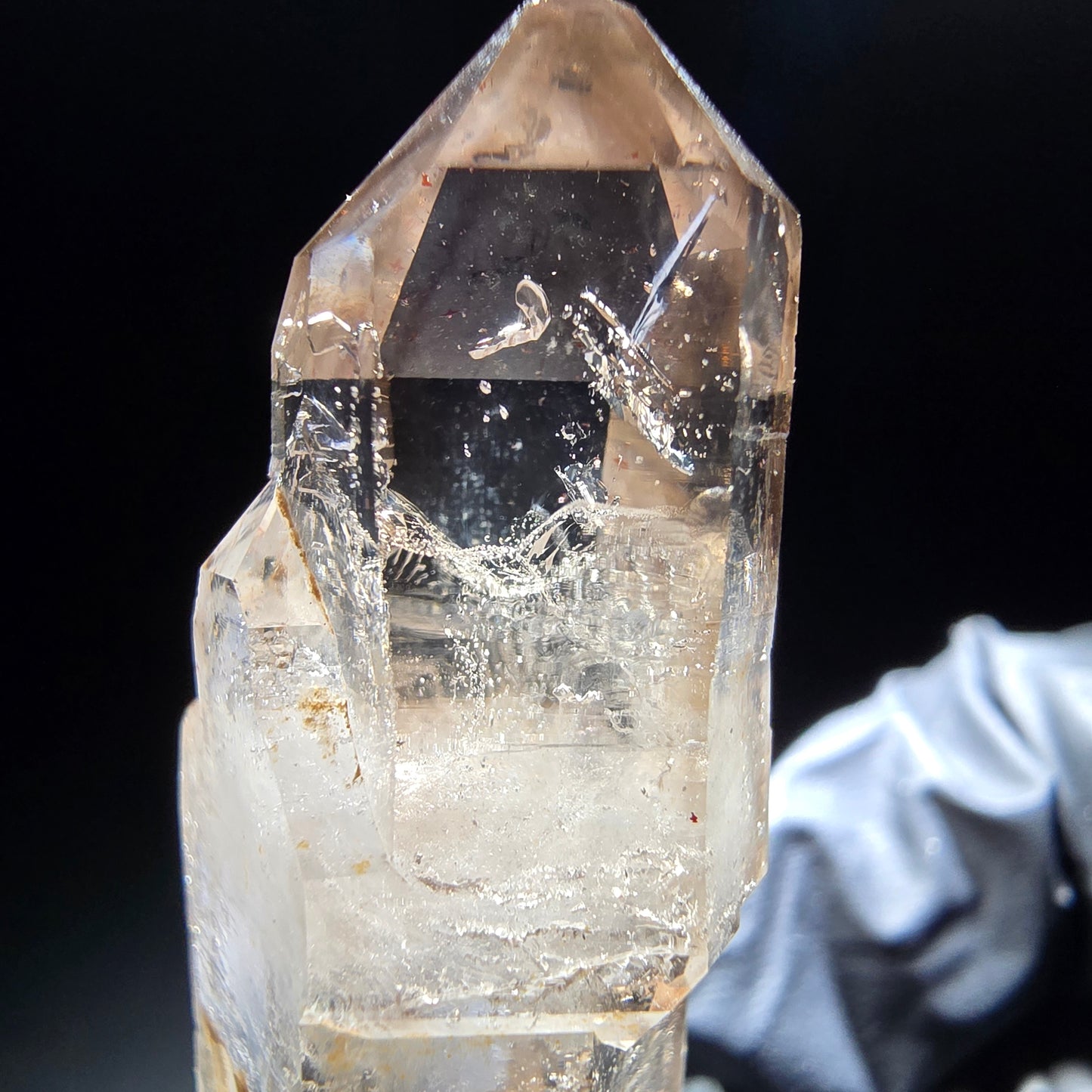 Klare Phantom Rauchquarz Zepter Spitze Goboboseb, Namibia 42*19*12mm Sammlung