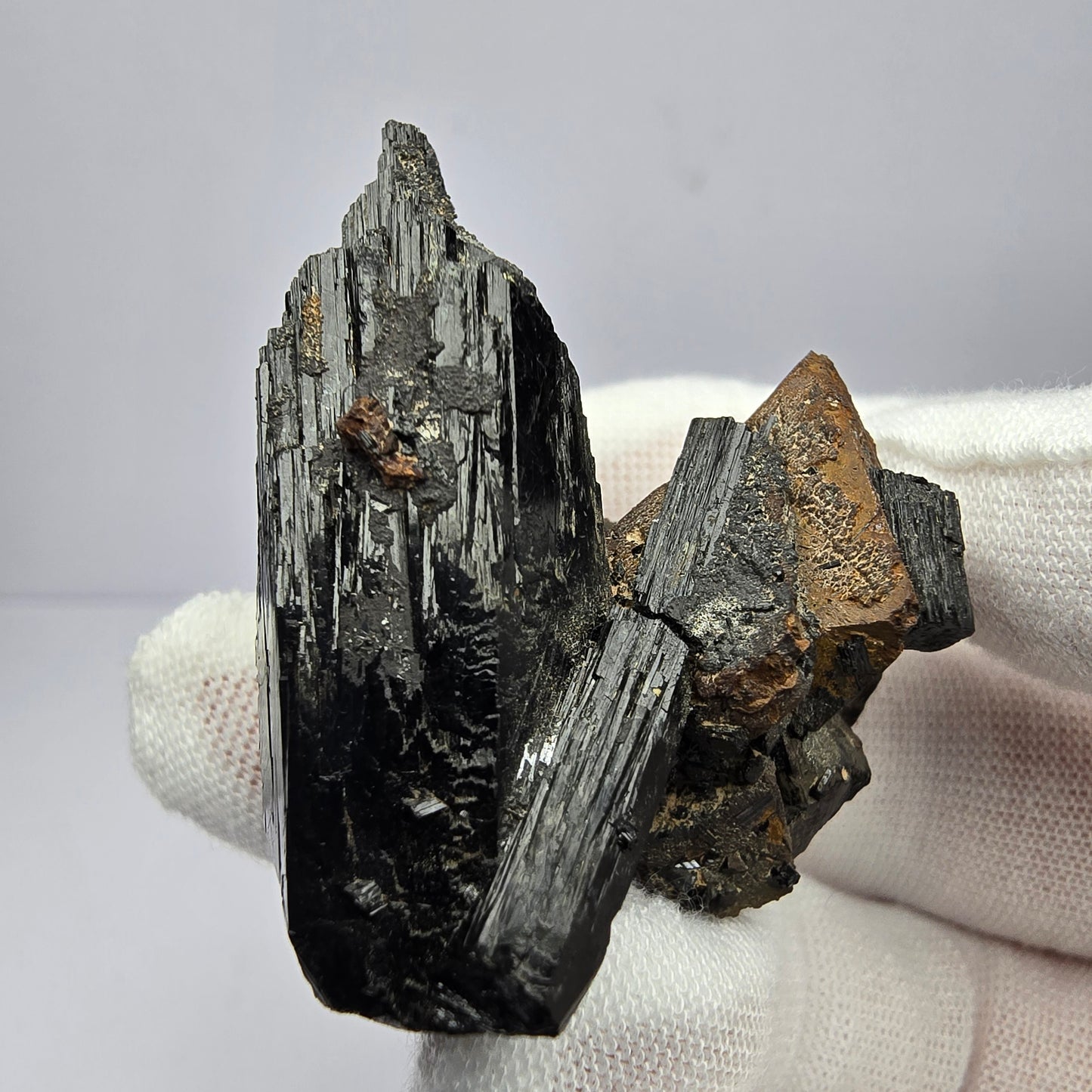 Schörl Turmalin, Eisen Fluorit Oktaeder Stufe Erongo Namibia 39*36*29mm Sammlung