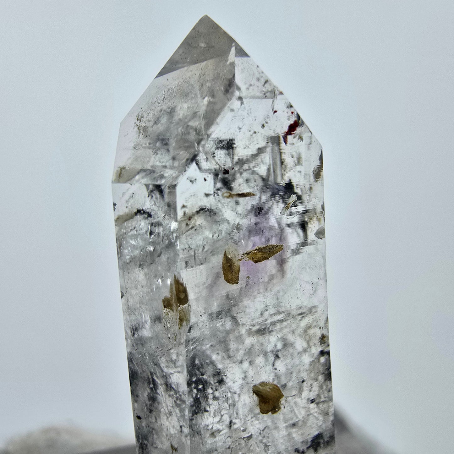 Klarer Phantom Amethyst mit Stilbit Streep Mine Goboboseb Namibia 37*16*11mm