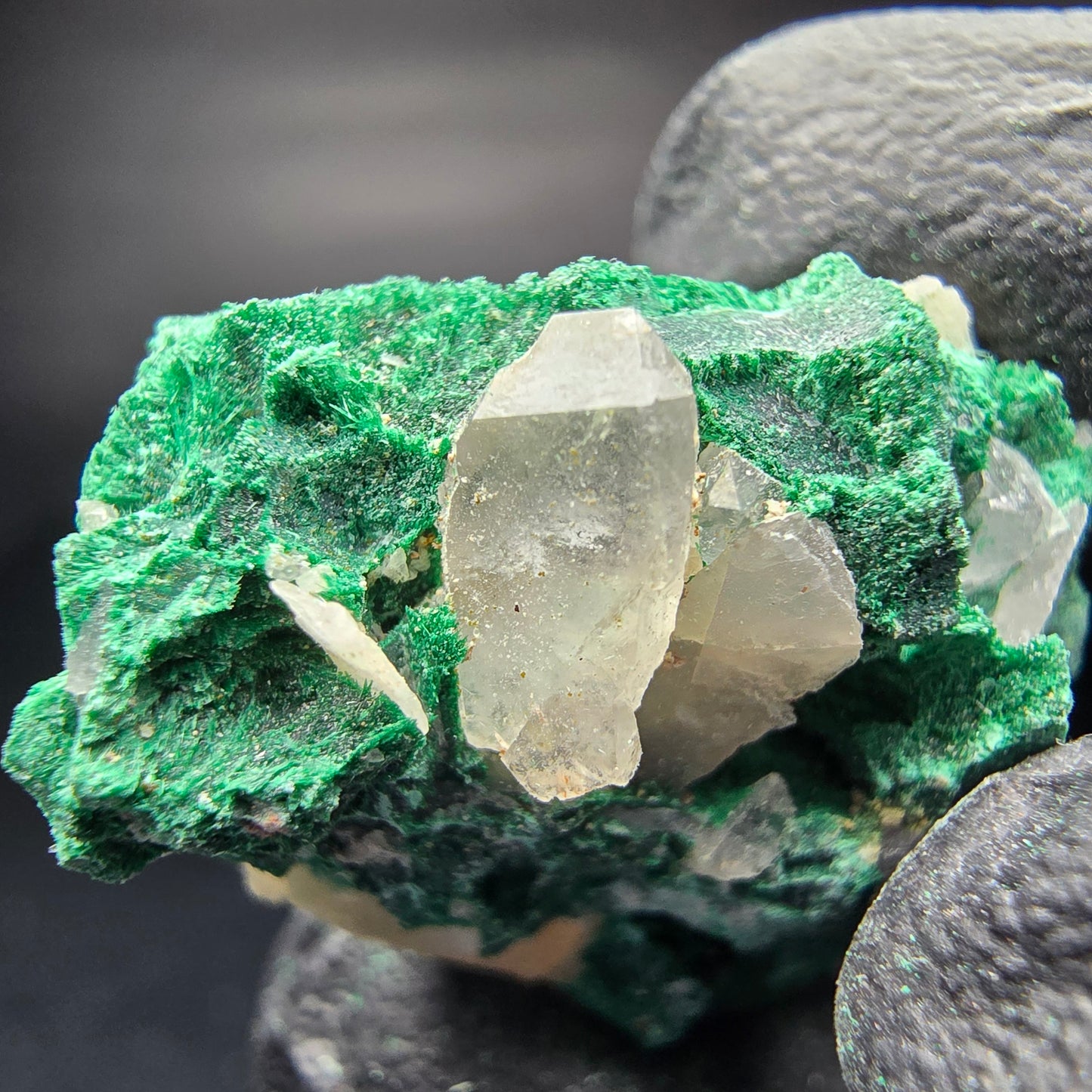 Seltene Malachit Stufe, grün Kaokoveld, Namibia 26*23*15mm Mineraliensammlung