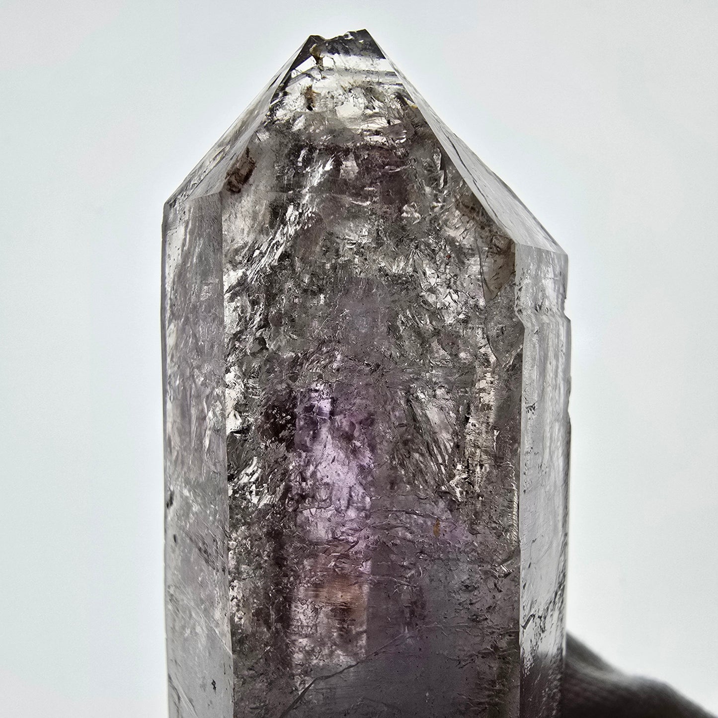 Sceptre d'améthyste squelette Enhydro DT UV Calcite 2x Bubble Valentine Pocket Namibie 99*35*31mm