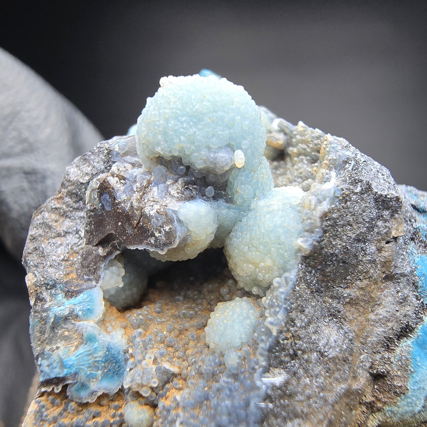 Rare Shattuckite specimen blue, sphere crystals Kaokoveld, Namibia 54*53*48mm