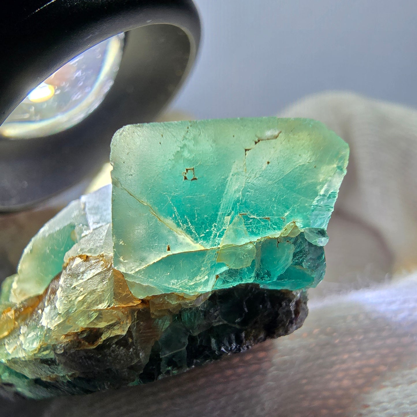 Spécimen rare de cube de fluorite fantôme, vert Okorusu Namibie 56 x 31 x 17 mm