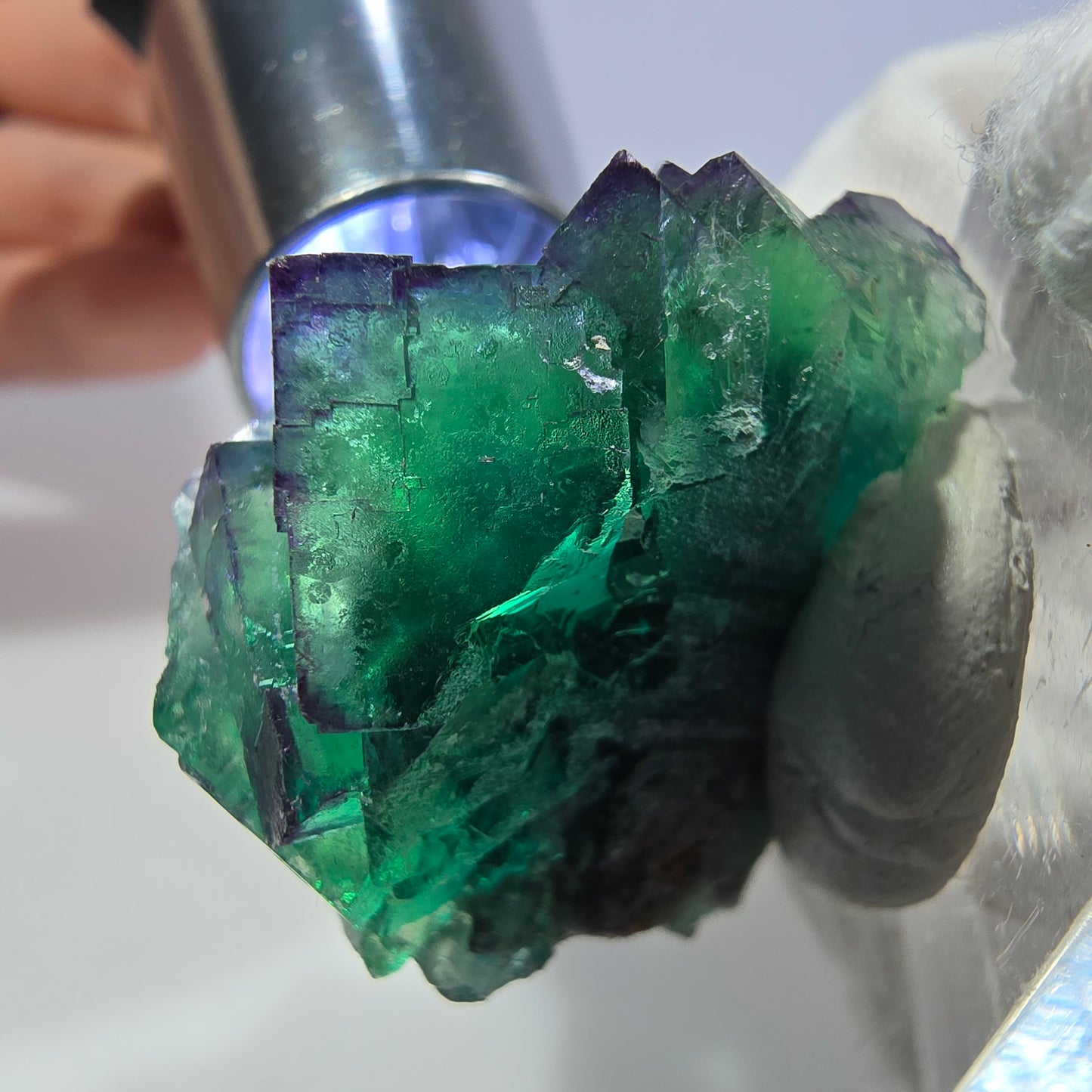 Spécimen de cube de fluorite fantôme parqueté zonal Okorusu, Namibie 42*34*21mm
