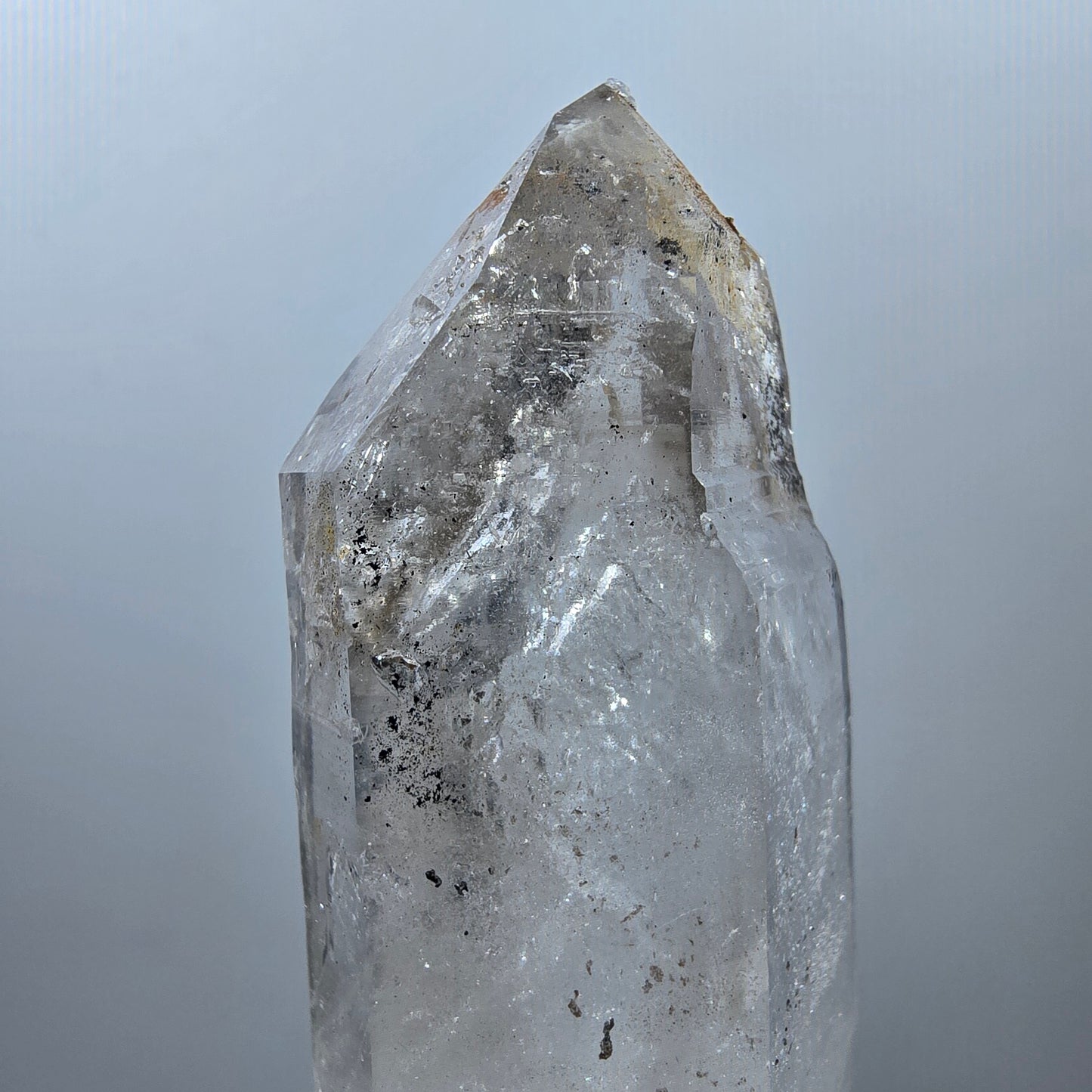 Quartz fumé lémurien Enhydro DT Sceptre Grande bulle Valentine Pocket Gob Namibie 89*37*25mm