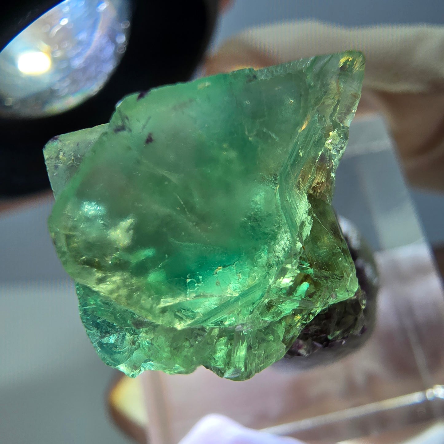 Phantom Fluorit Würfel Stufe, grün parkettiert Okorusu, Namibia 27*21*15mm