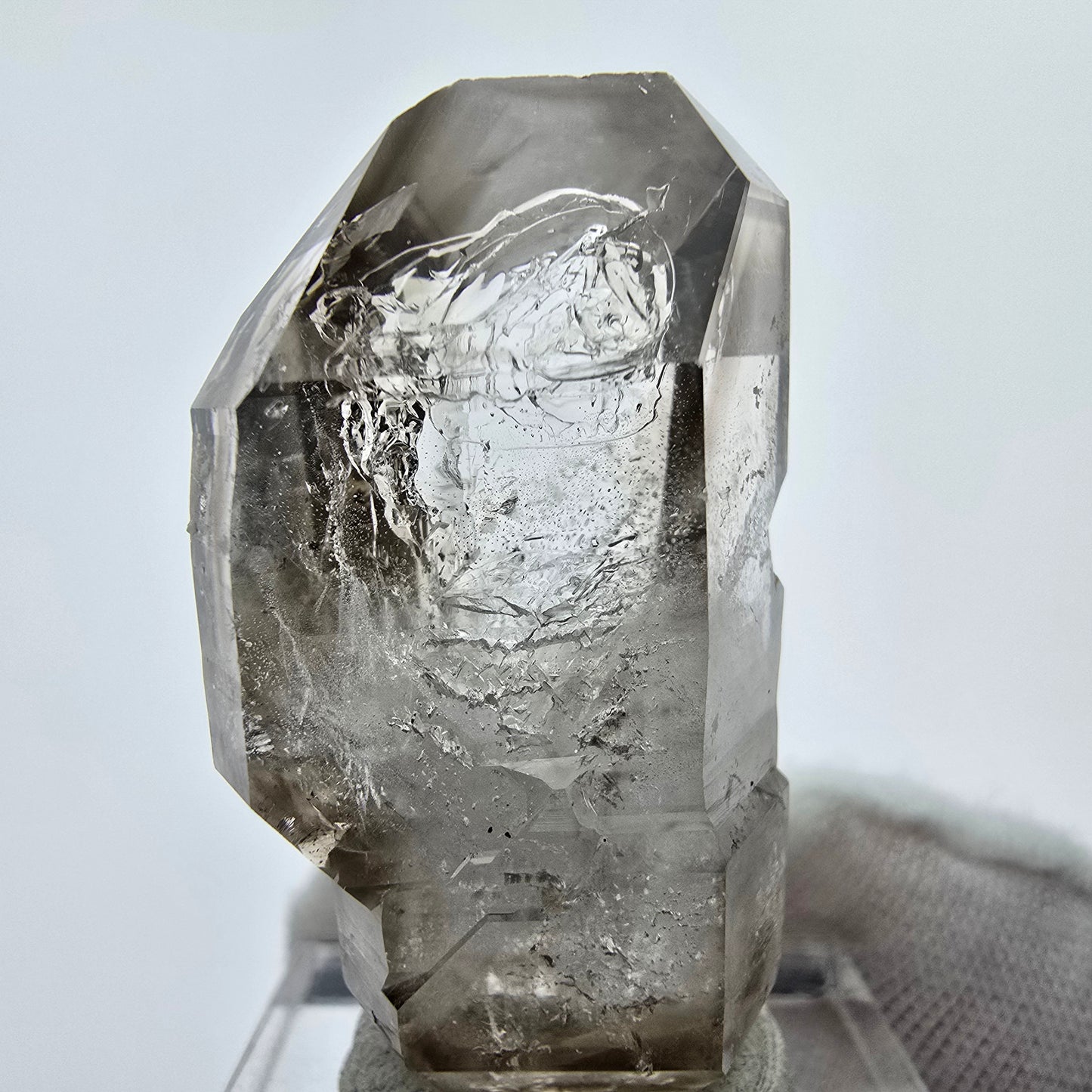 Enhydro Phantom Smoky Quartz Sceptre Tip 1x Bubble Goboboseb, Namibie 37*21*17mm
