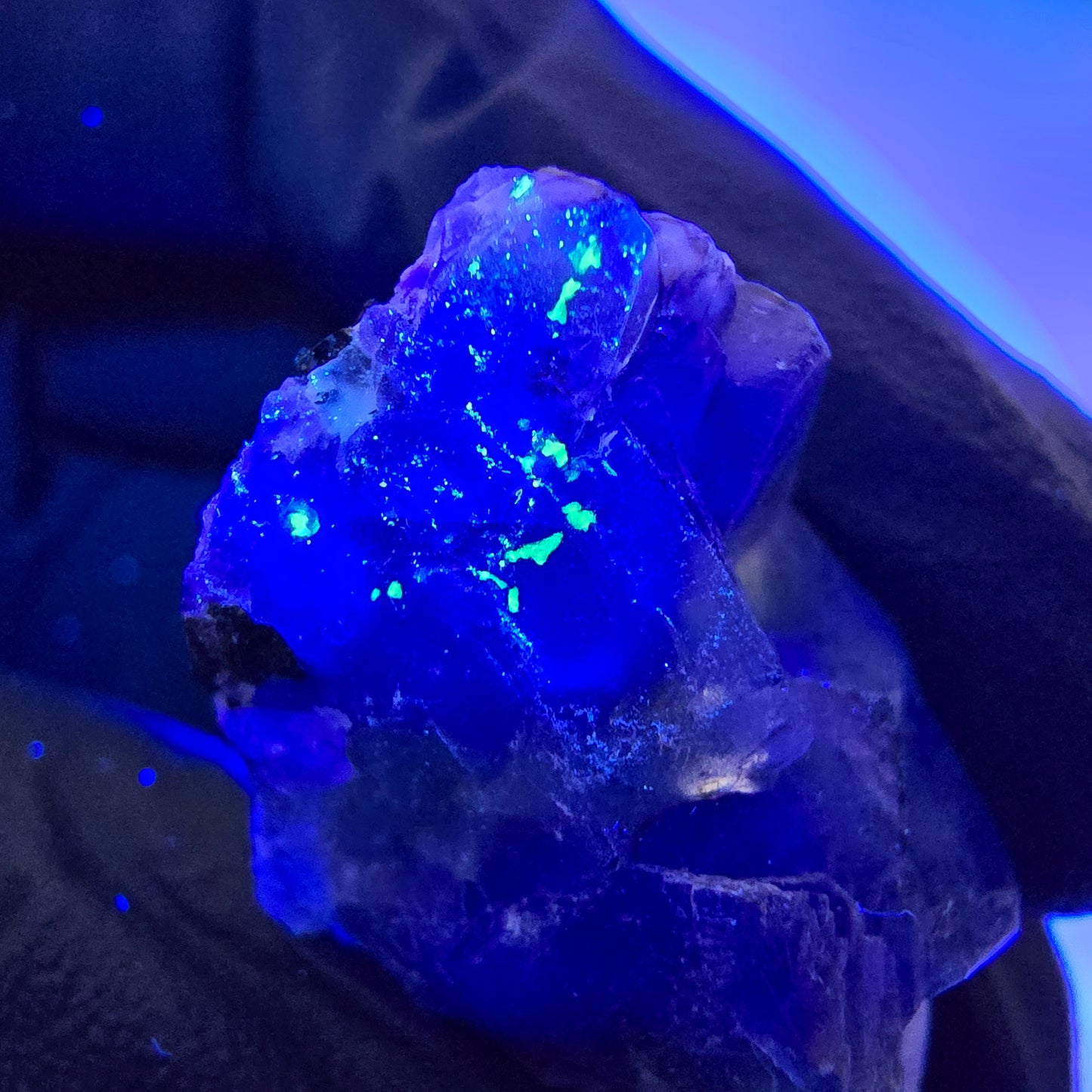 Fluorite fantôme, quartz fumé, hyalite, tourmaline de Schörl, muscovite, Erongo, Namibie, 37 x 18 x 18 mm