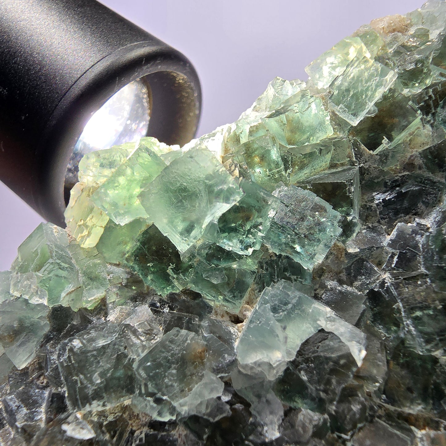 Große Phantom Fluorit Würfel, Quarz Stufe, doppelseitig grün Okorusu Namibia 110*53*36mm