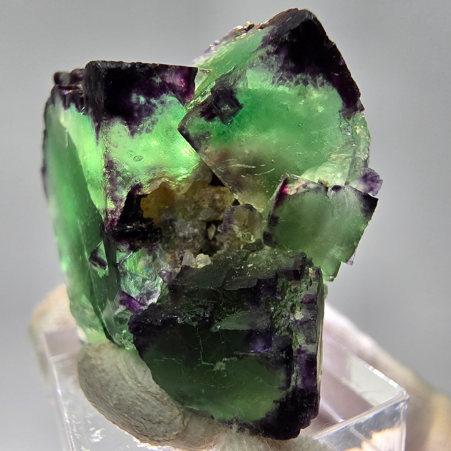 Zonare Phantom Fluorit Würfel Stufe grün lila Okorusu, Namibia 46*40*24mm