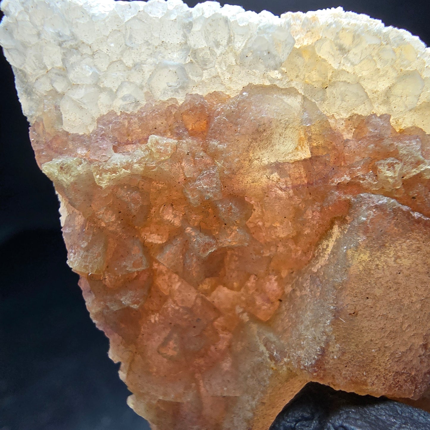 Cube de fluorite fantôme jaune violet, spécimen de quartz Omehane, Namibie 63*45*19mm