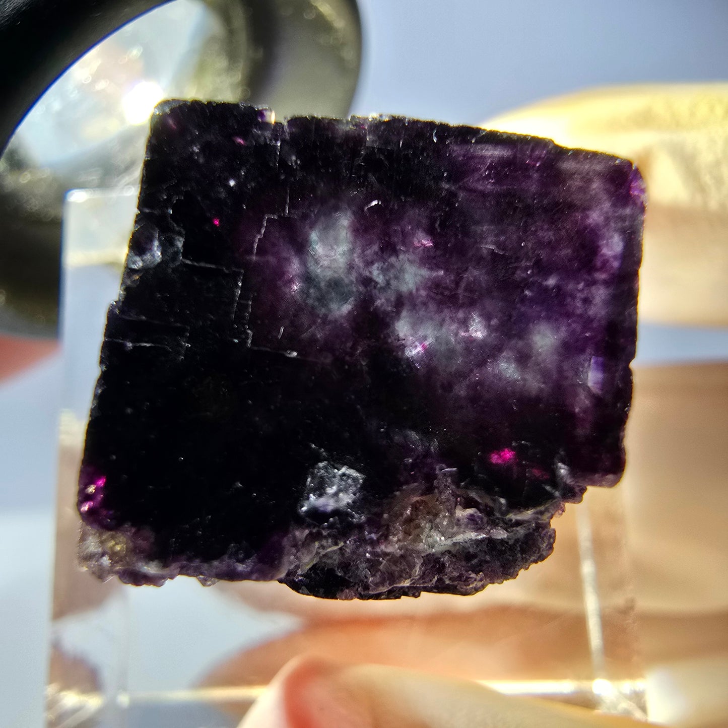 Phantom Fluorit Würfel parkettiert, grün lila Okorusu, Namibia 18*15*15mm
