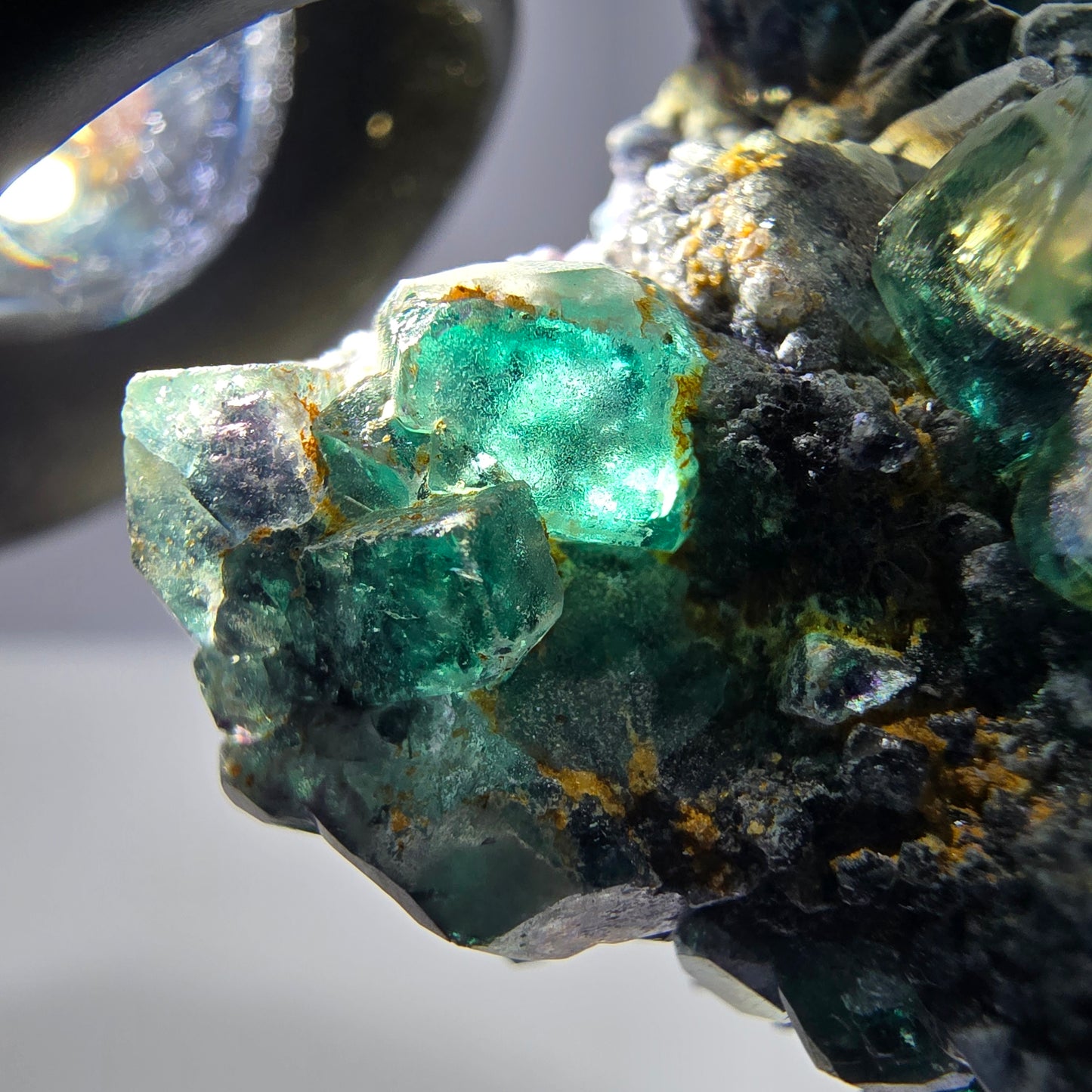 Cube de fluorite fantôme zonal, spécimen de tourmaline Schorl, Erongo, Namibie, 59 x 47 x 23 mm