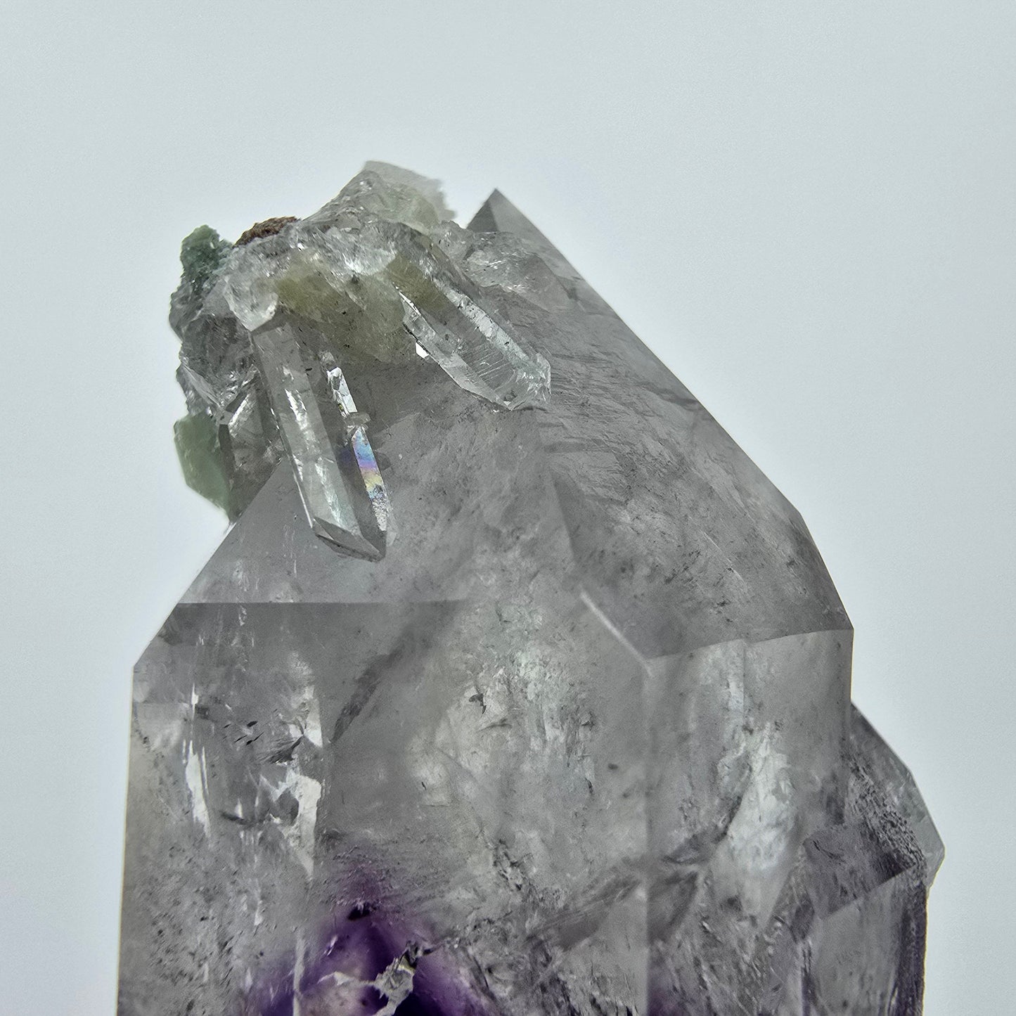 Harlequin Phantom Amethyst with Prehnite Streep Mine Goboboseb Namibia 57*29*25mm
