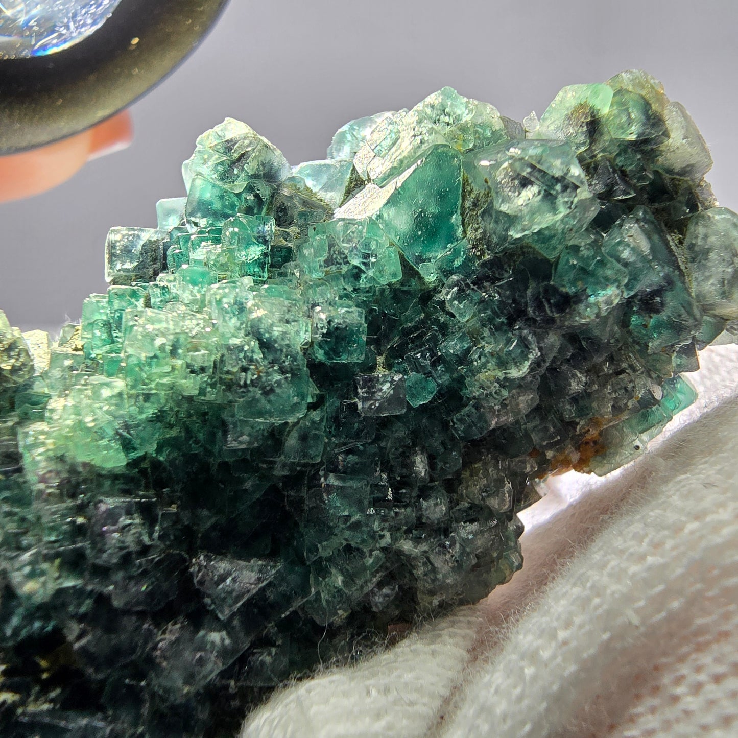 Cube de fluorite fantôme zonal, spécimen de tourmaline Schorl, Erongo, Namibie, 72 x 33 x 31 mm