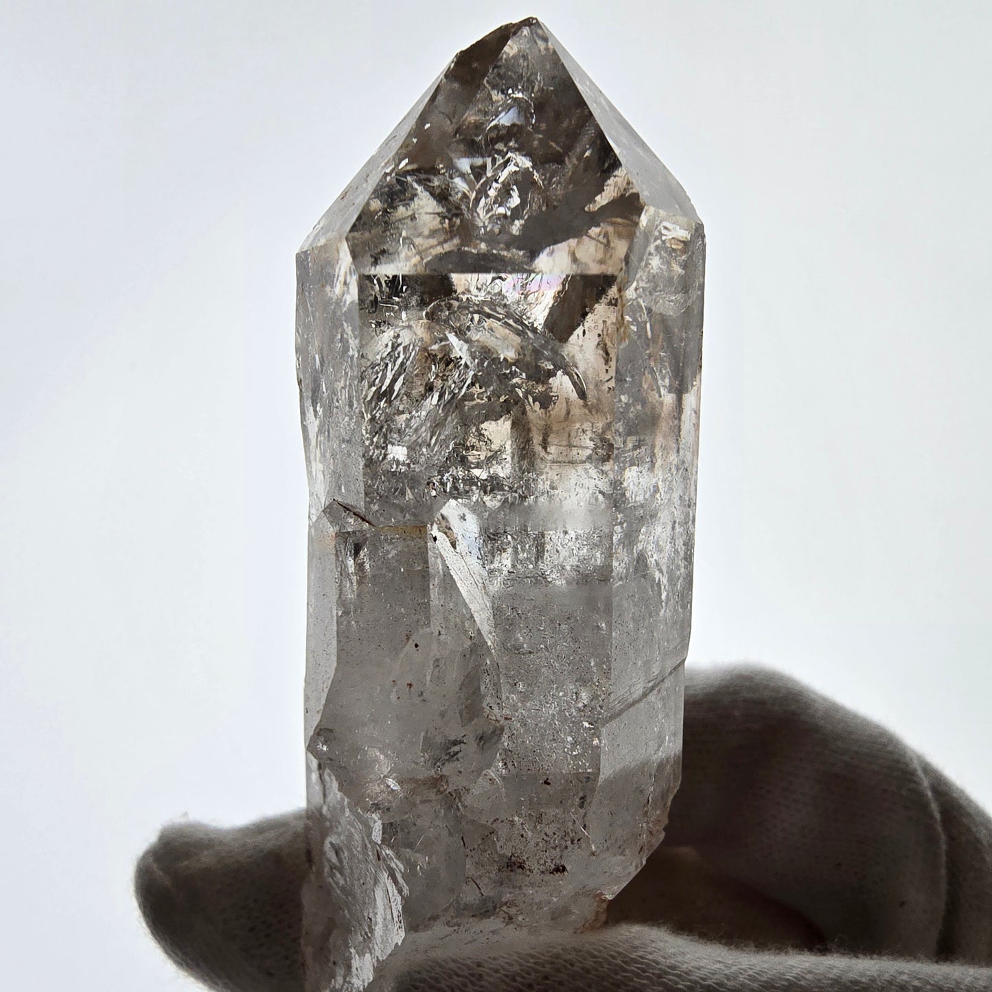 Enhydro Skeleton Smoky Quartz Scepter, UV Calcite Valentine Pocket Namibia 82*41*29mm