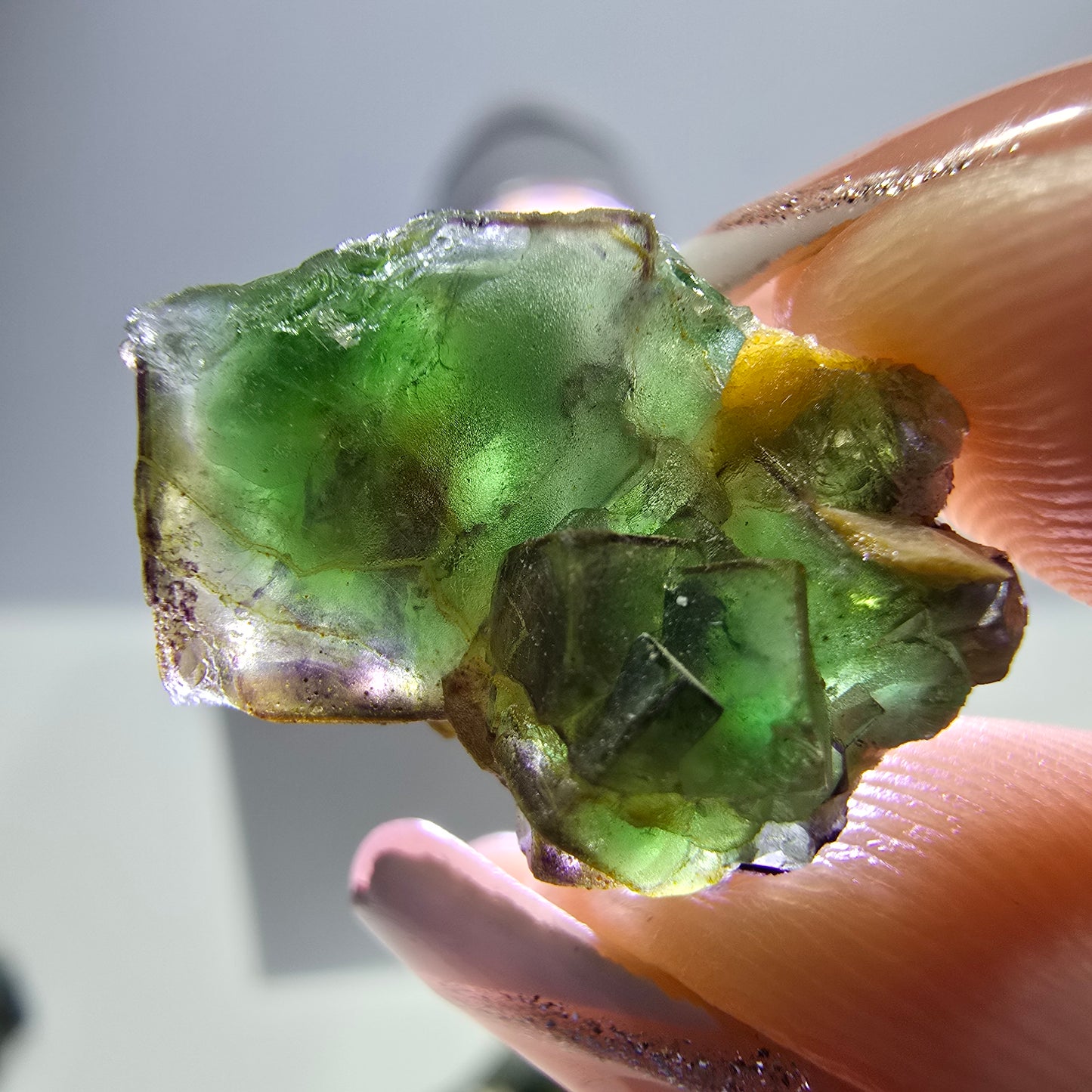 Lot de 16 marches en fluorite fantôme, hyalite, tourmaline Schörl, muscovite, Erongo, Namibie