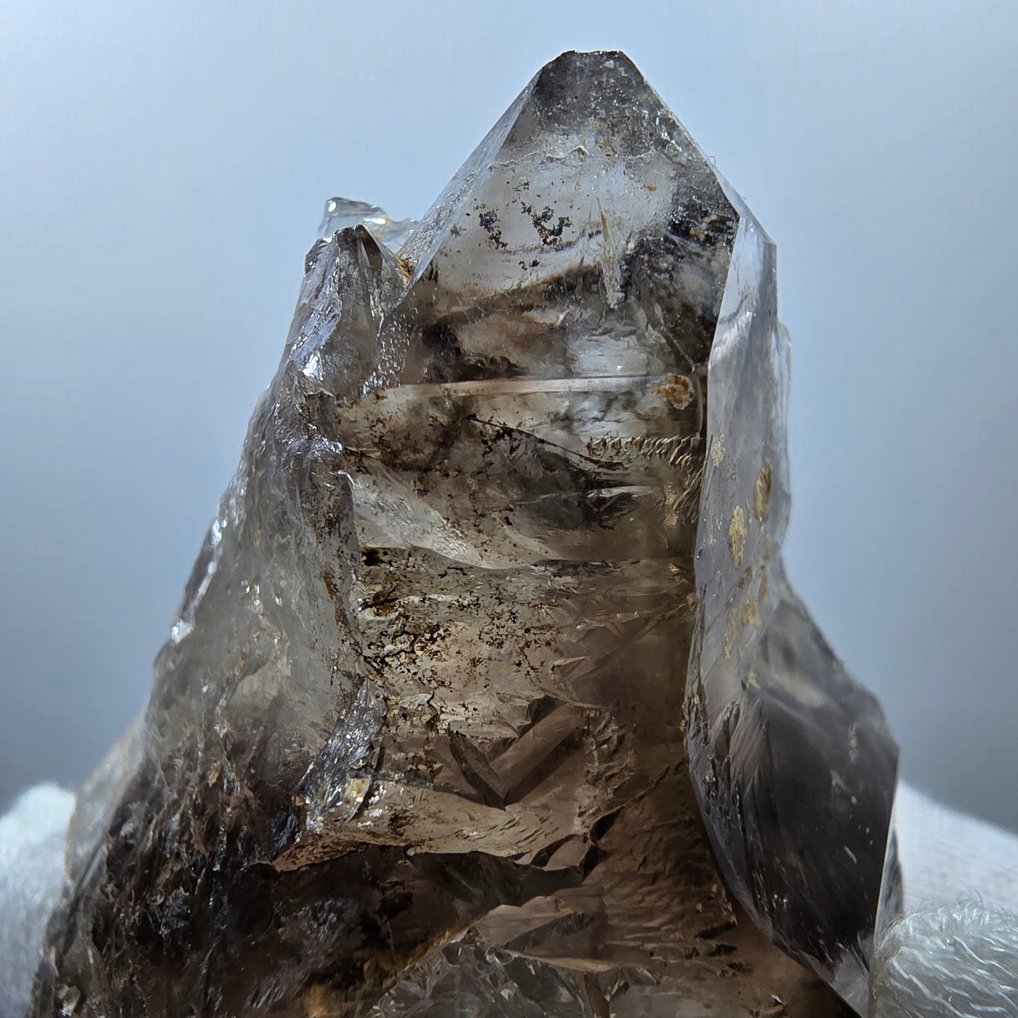 Enhydro Skeleton Smoky Quartz DT Scepter, 1x Bubble Valentine Pocket Gobobs. Namibia 79*49*30mm