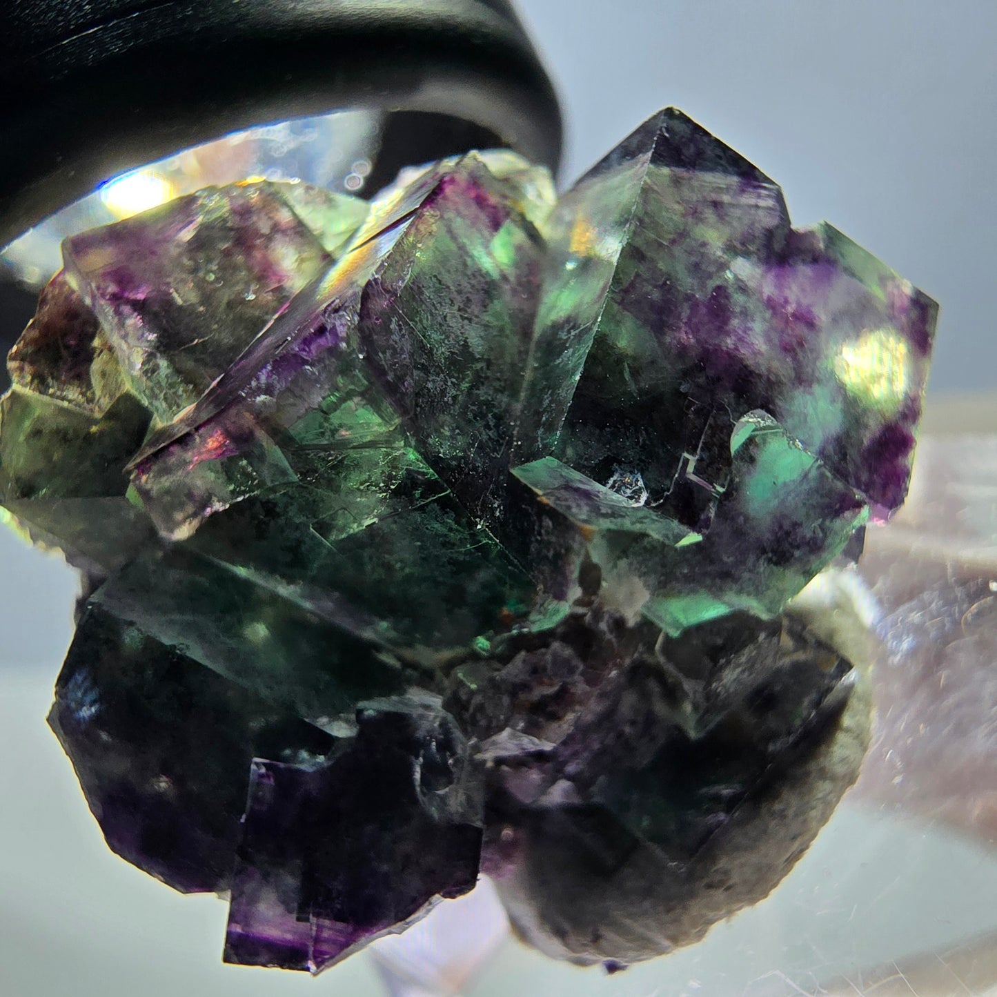 Phantom Fluorit Würfel Stufe, grün lila Okorusu, Namibia 28*25*16mm