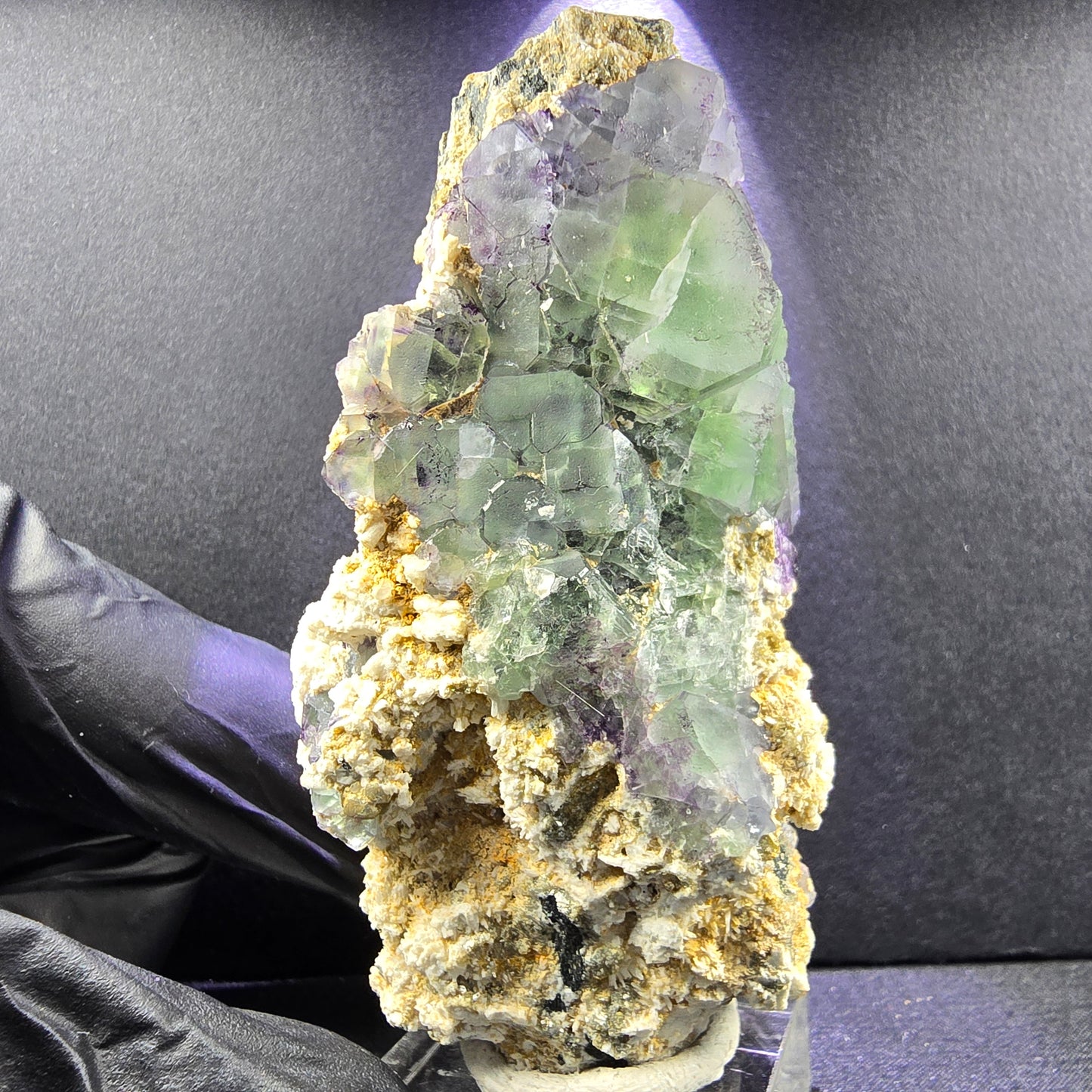 Phantom Fluorit Muskovit Orthoklas auf Schörl Turmalin 74*37*34mm Erongo Namibia