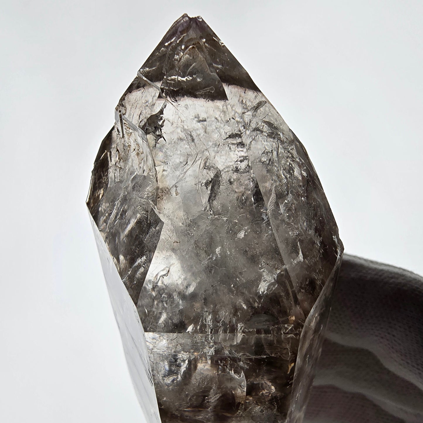XL Enhydro Skeleton Smoky Quartz DT Scepter, Large Bubble Valentine Pocket, Namibia 135*46*32mm