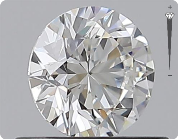 Natural 0.52ct GIA Diamond | Color F | Clarity VVS2 | Round Cut | EX EX EX #D10338