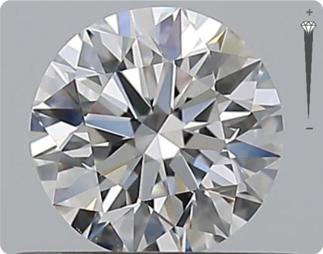 Diamant naturel GIA de 0,53 ct | Couleur F | Pureté VVS1 | Taille ronde | EX EX EX #D10384