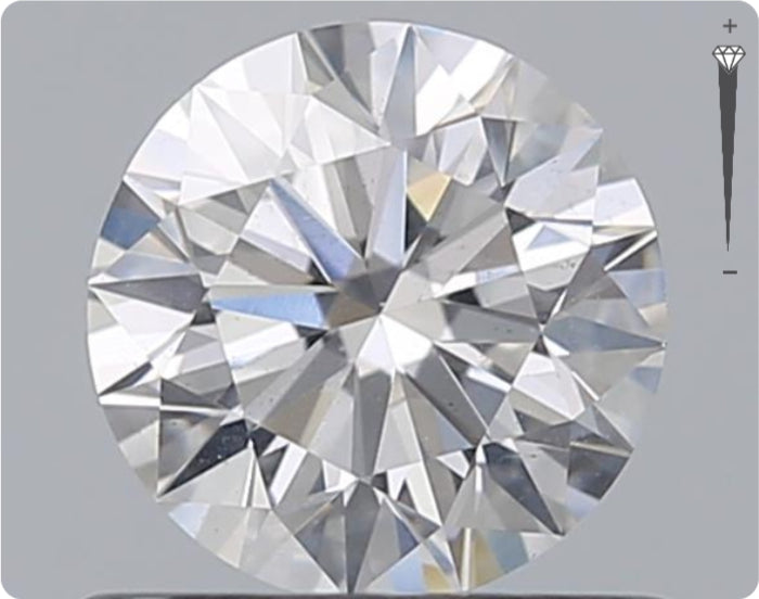 Diamant naturel GIA de 0,61 ct | Couleur F | Pureté SI1 | Taille ronde | EX EX EX #D10436