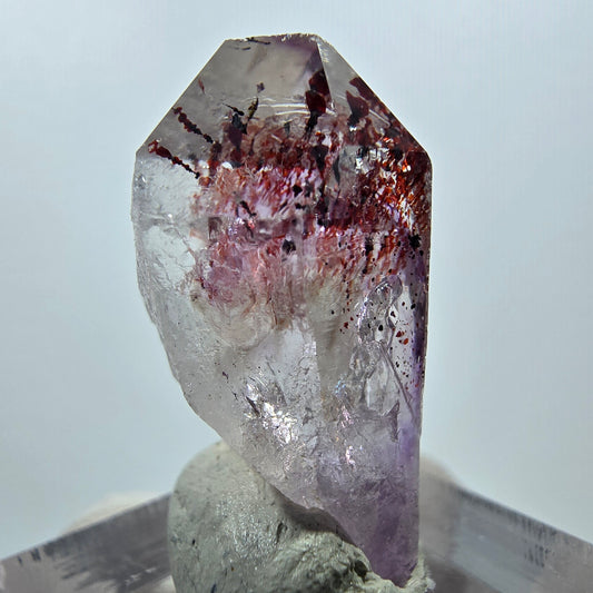 Mine d'améthyste fantôme Enhydro Harlequin, Goboboseb, Namibie, 30 x 19 x 14 mm 