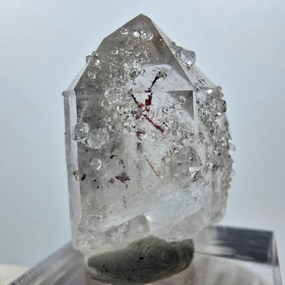 Harlequin Quartz with Analcime Point Streep Mine, Goboboseb, Namibia 31*19*17mm 