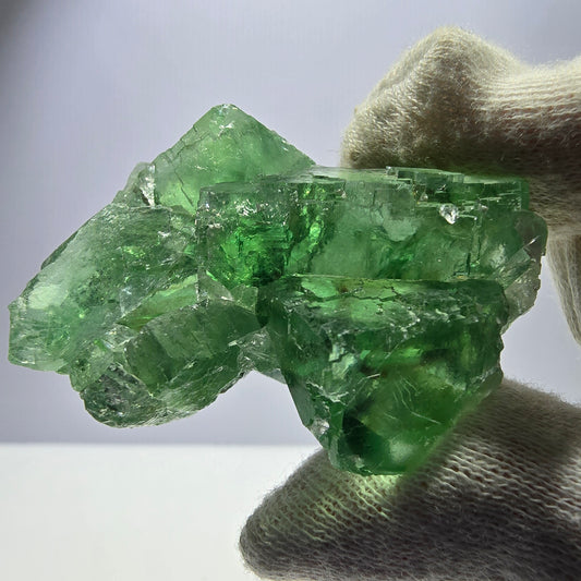 Rare spécimen de cube de fluorite fantôme, parqueté vert Okorusu, Namibie, 52 x 40 x 23 mm 