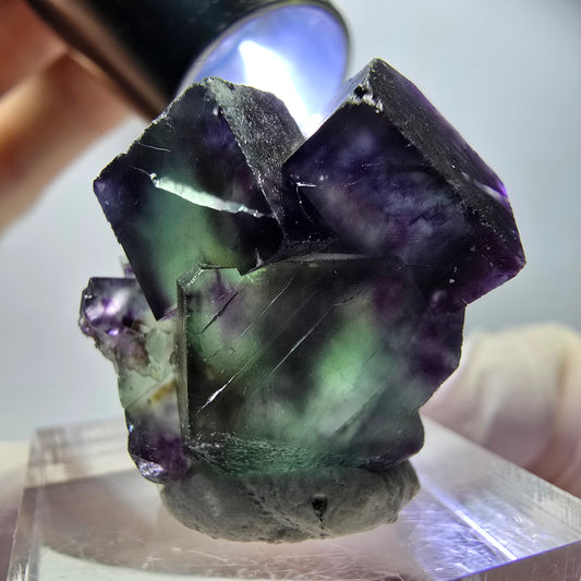 Rare Fluorite Cube Specimen, green purple Okorusu, Namibia 24*21*19mm 
