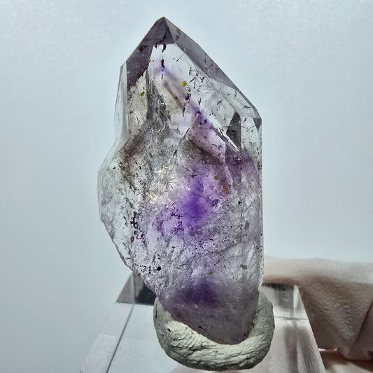 Enhydro Harlequin Phantom Amethyst, 2x Bubble Streep Mine Gobo. Namibie 43 x 22 x 13 mm 