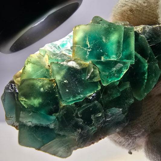 Spécimen rare de cube de fluorite fantôme, vert Okorusu Namibie 56 x 31 x 17 mm 