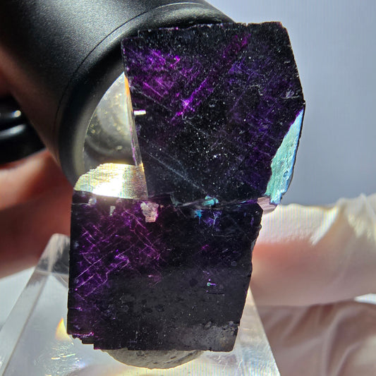 Phantom Fluorit Würfel Stufe grün lila zonal 11:11 Angel Pocket, Namibia 31*22*19mm