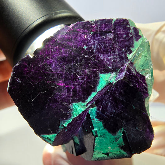 Phantom Fluorit Würfel Stufe grün lila zonal 11:11 Angel Pocket, Namibia 37*33*28mm
