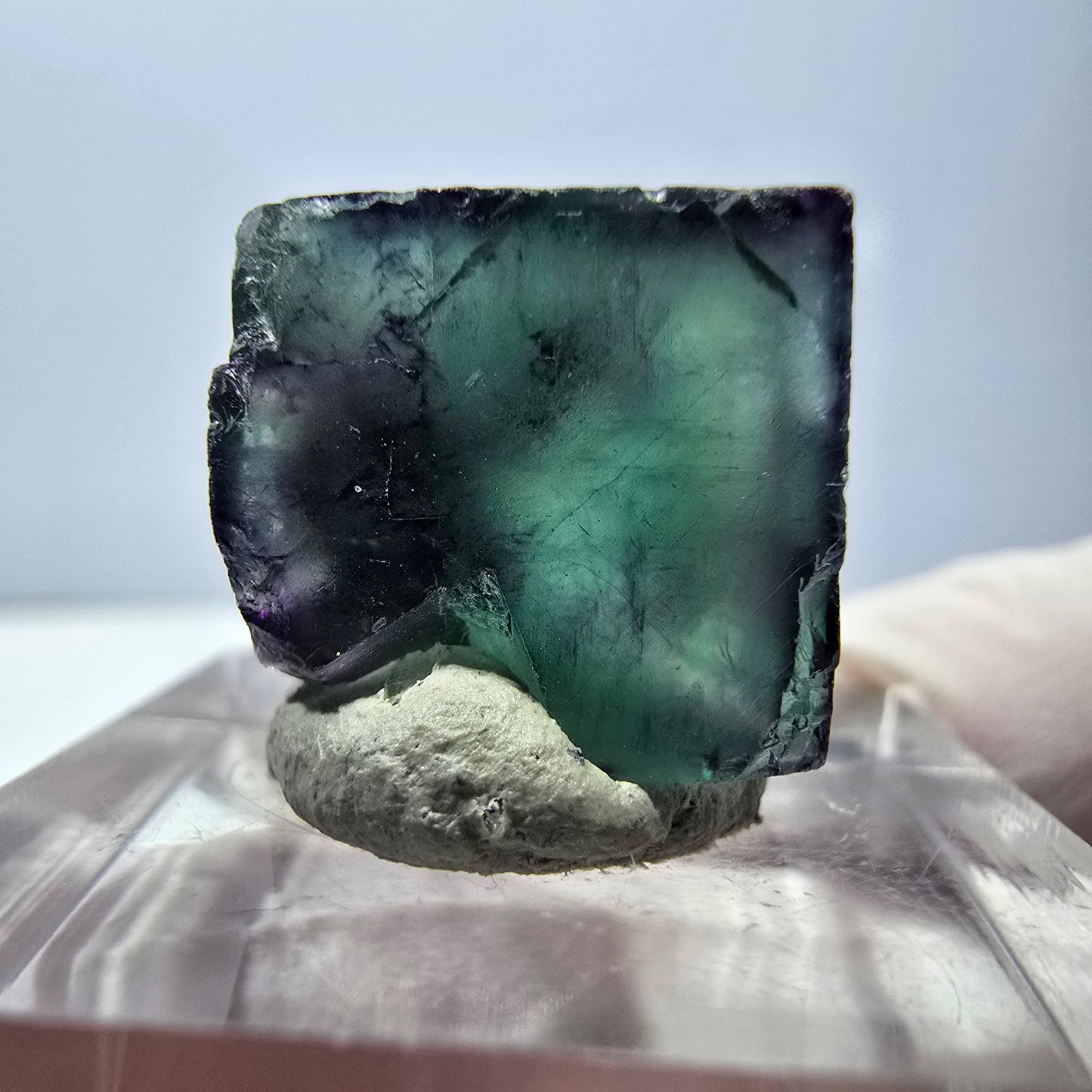 Phantom Fluorit Würfel parkettiert, grün lila Okorusu, Namibia 15*15*12mm