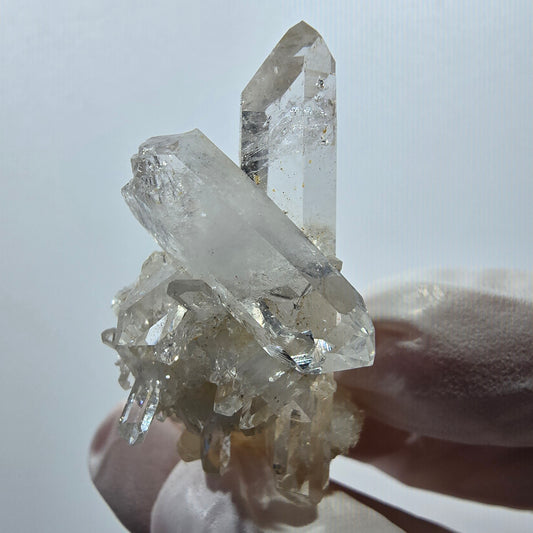 Spécimen de quartz transparent à double terminaison Streep Mine, Goboboseb, Namibie 45*22*25 mm 