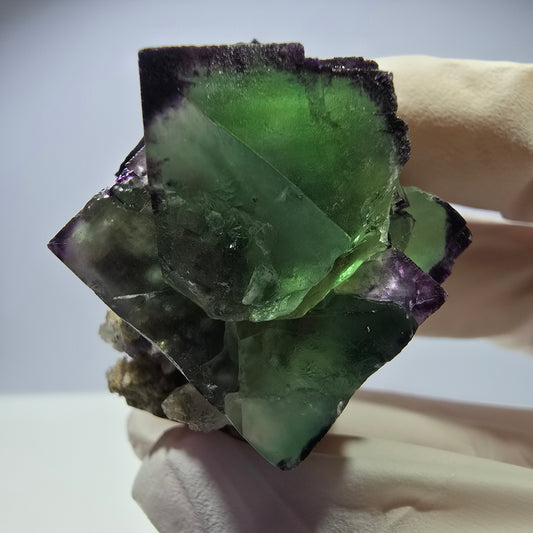 Spécimen de cube de fluorite fantôme, parqueté, zonal Okorusu, Namibie 45*38*36mm 