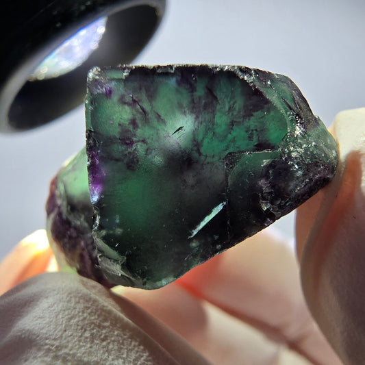 Spécimen de cube de fluorite fantôme parqueté vert violet Okorusu, Namibie 28*26*17 mm 