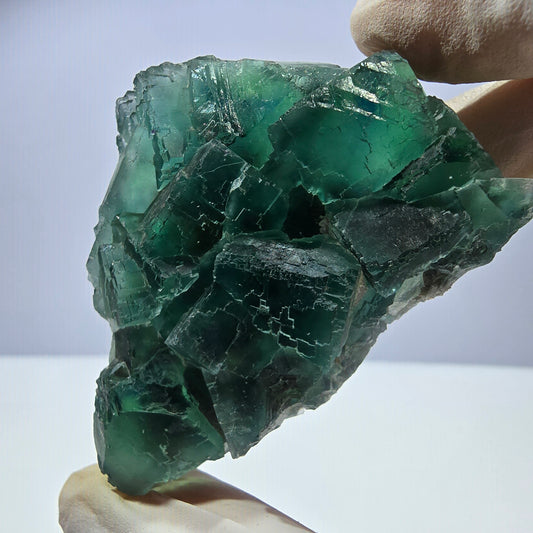 Rare spécimen de cube de fluorite fantôme, parqueté vert Okorusu, Namibie, 61 x 45 x 28 mm 